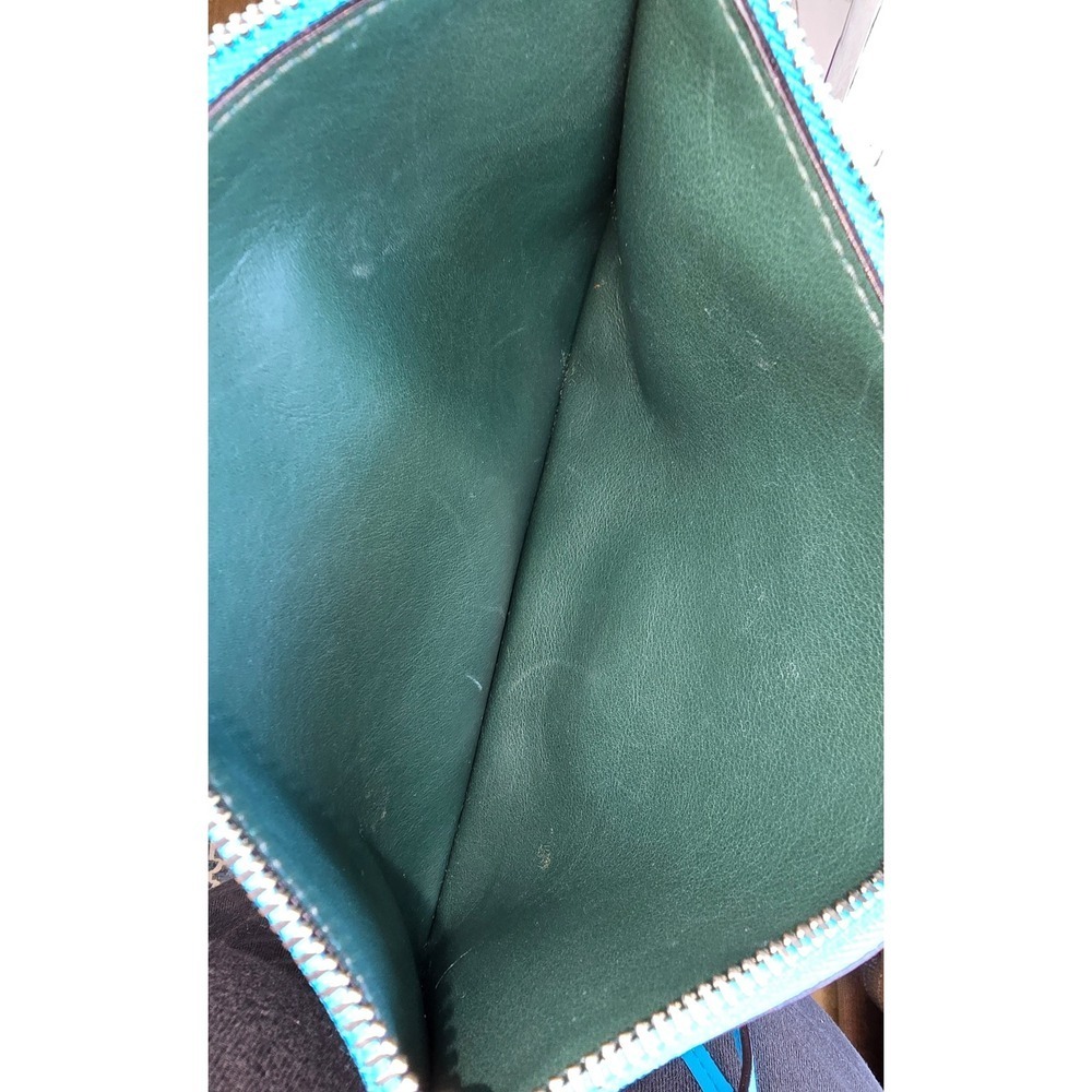 Christian Dior Diorissimo Turquoise Leather Tote Bag Silver Hardware with Pouch - Picture 13 of 16